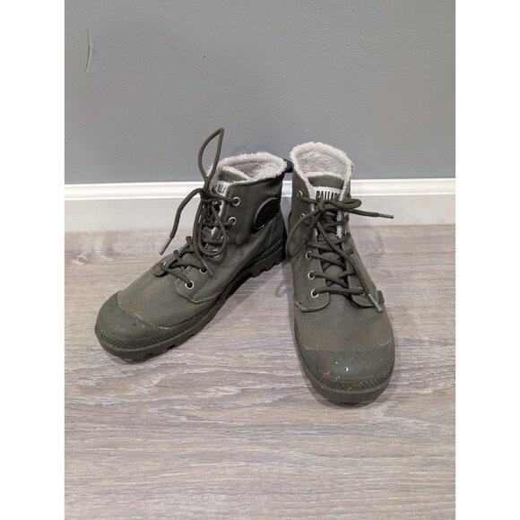 Palladium Pampa Earth Unisex Army Green Olive Lace Up Sneaker Boot Shoe M7, W8.5 - Picture 1 of 16